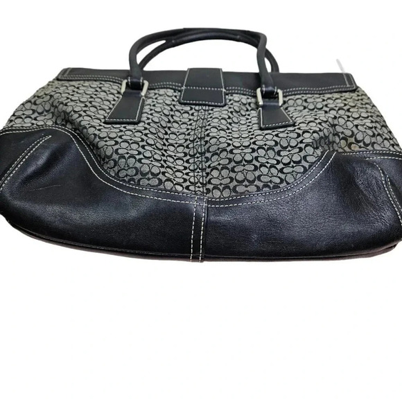 Authentic Vintage Coach Signature Handbag Black Satchel K35-6388 Shoulder Bag - Picture 8 of 10